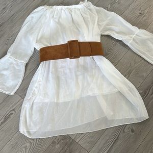 NEW CHIFFON WITHE DRESS ONE SIZE!!!